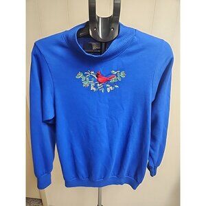 Orvis Blue Sweater Cardinal Women’s Large Bird Graphic Made In USA‎ Medium